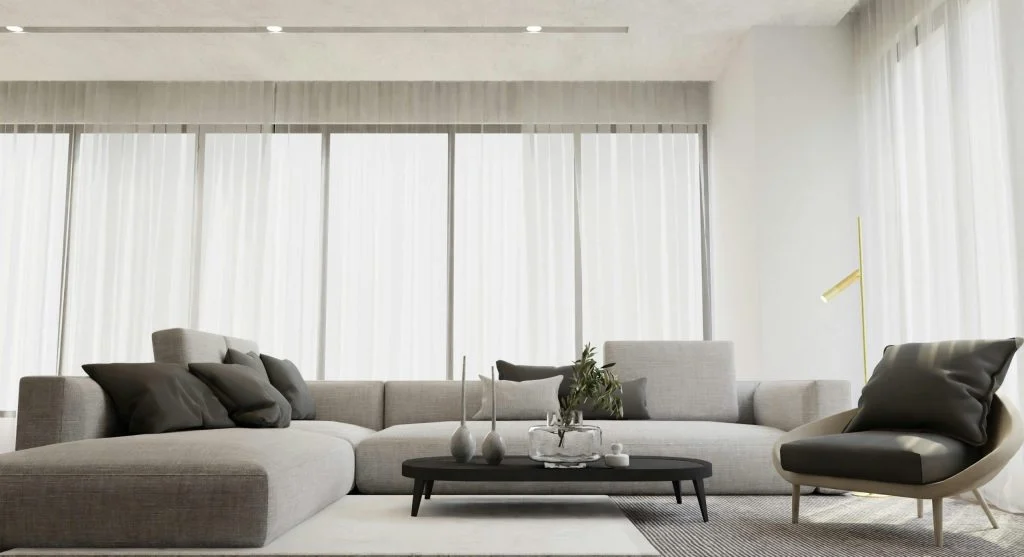 Image of a modern living room with comfortable furniture and decor