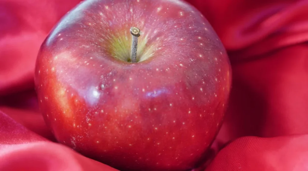 A juicy red apple