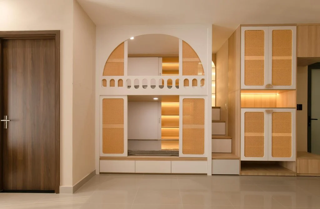 Small space living room with minimalist furniture