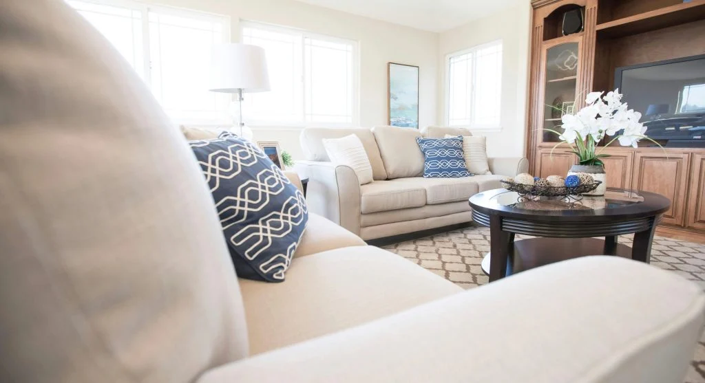 Living room with balanced furniture and decor