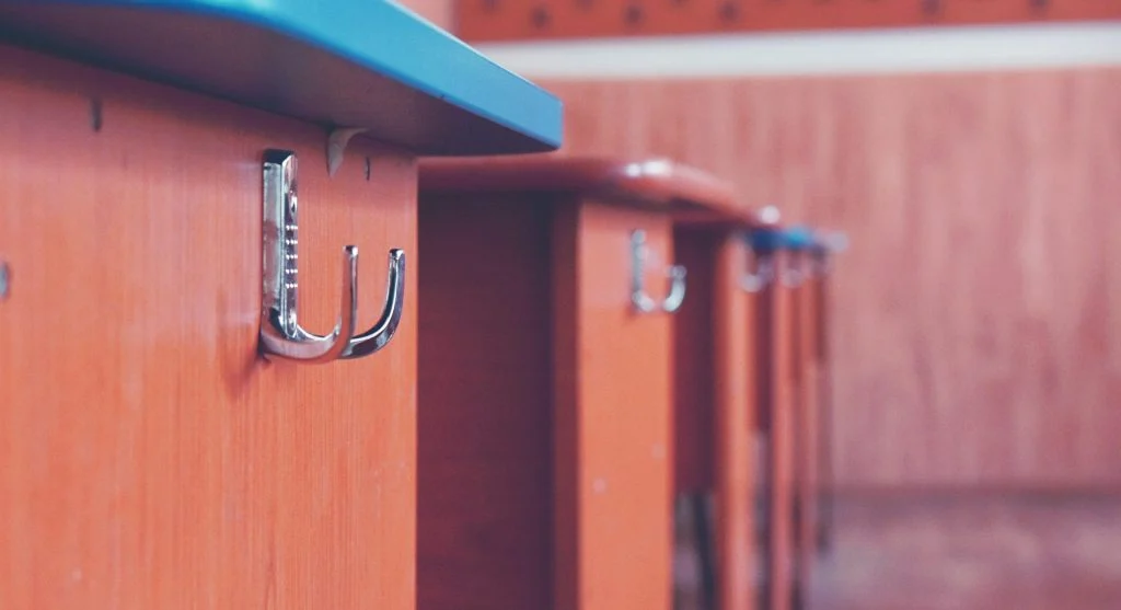Small space storage solutions using wall hooks and racks