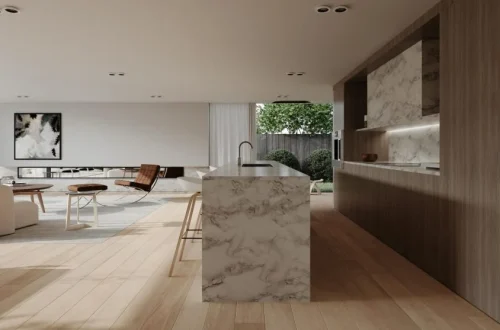 Beautiful living room with modern furniture and decor
