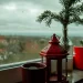Seasonal home decor items such as throw pillows, blankets, and vases