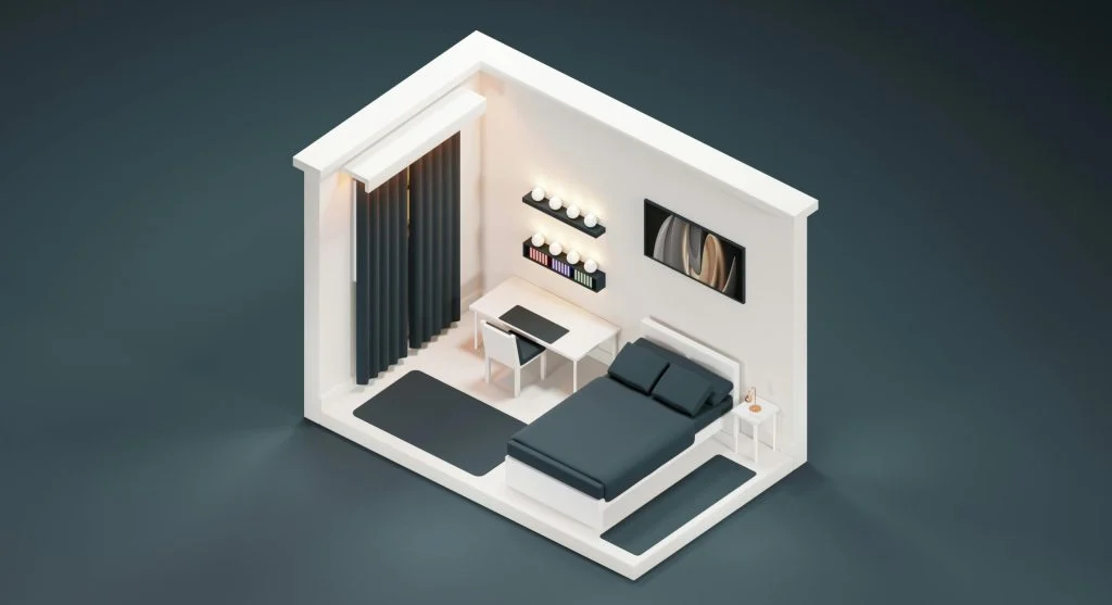 Minimalist living room with simple decor and clean layout