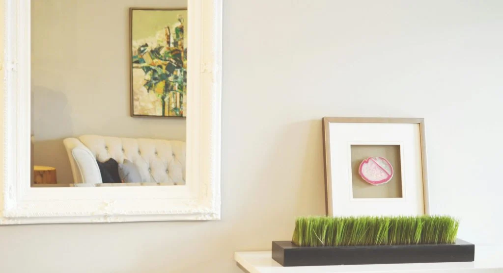 Decorative mirrors on walls and ceilings to make small rooms appear bigger
