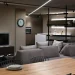 Furniture arrangement in a modern living room