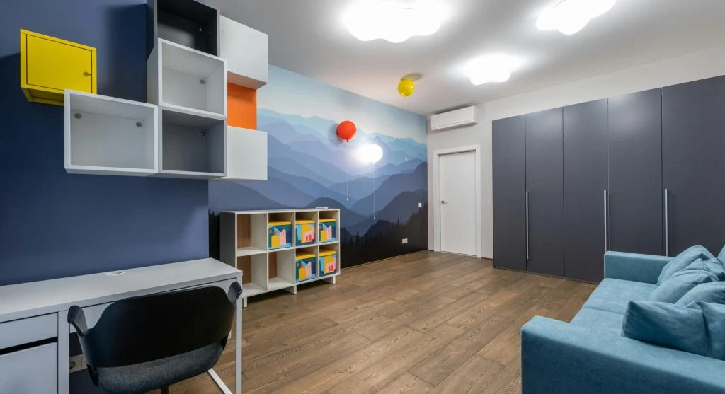 Home interior with functional furniture and modern decor