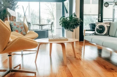 Living room with sofa, armchair, and coffee table