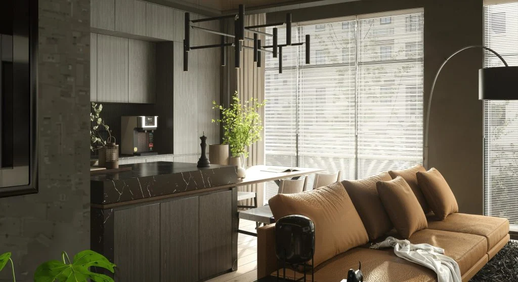 home interior with trendy decor