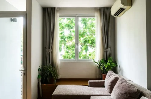 small space living room with minimal decor