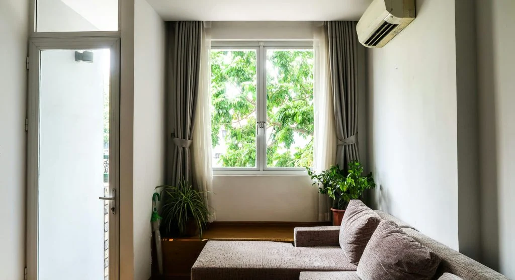 small space living room with minimal decor